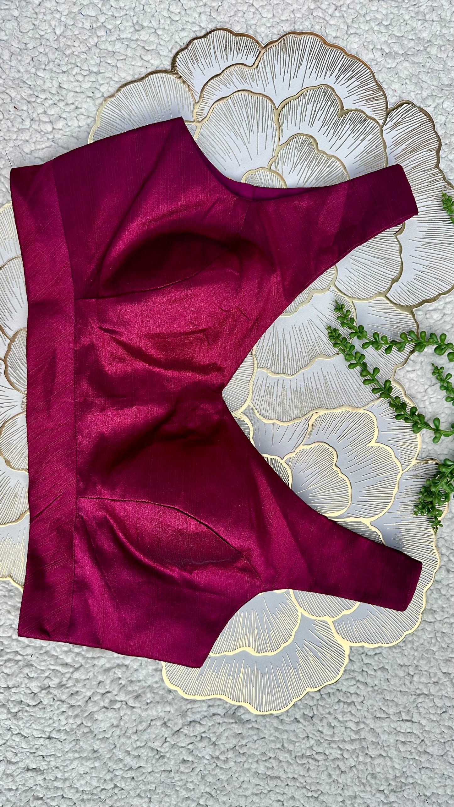 Wine Mulberry Silk Sleeveless Blouse | Alterable 32-42