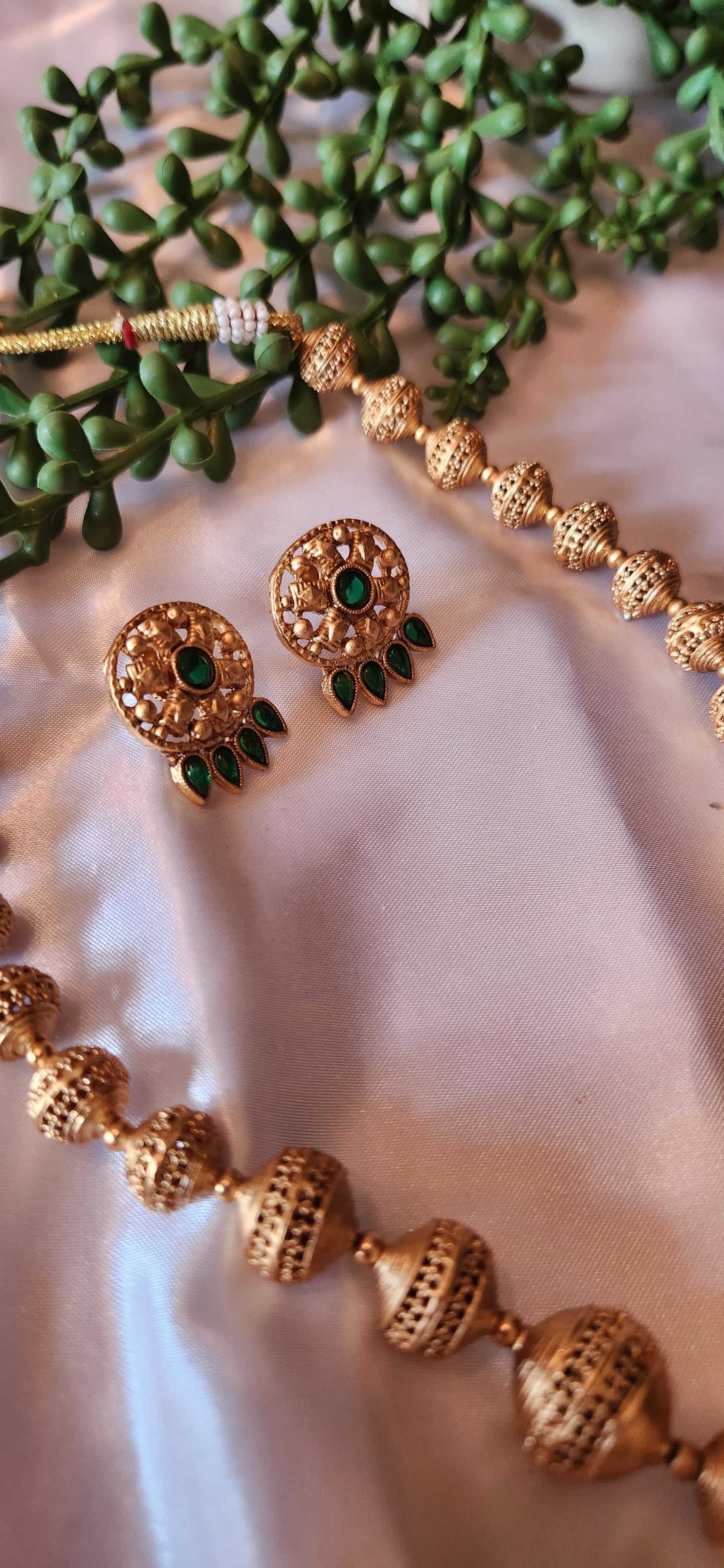 2-in-1 Reversible Antique Gold Peacock Medallion Necklace Set