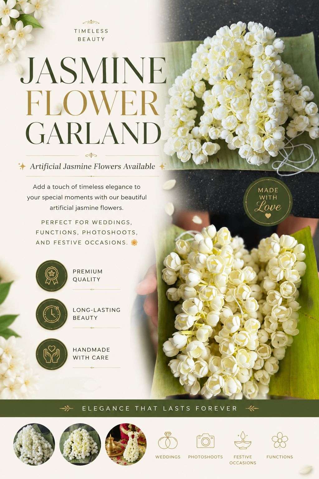 Jasmine Flower Garland (Artificial)