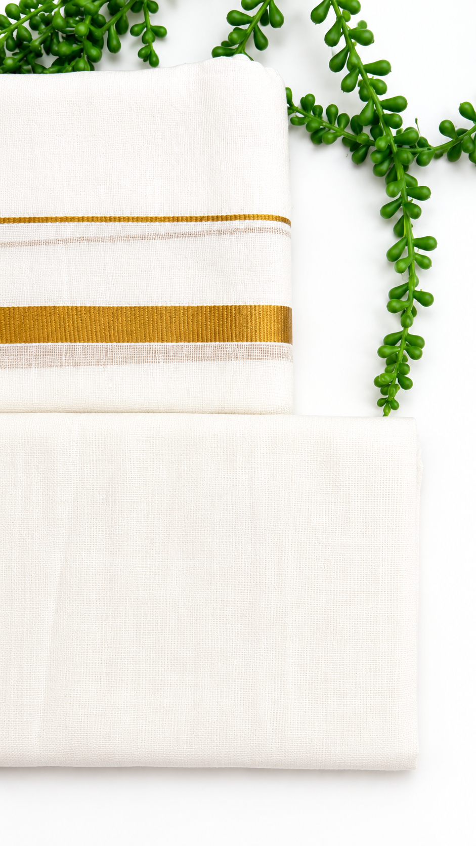 Kerala Set Mundu | Pure Cotton Kasavu 2-Piece Mundum Neriyathum with Gold Zari Border