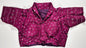 Vibrant magenta silk saree blouse with all-over sequin and mirror work embellishments - traditional Indian wedding choli for UK customers