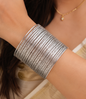 30-Piece Silver-Tone Textured Thin Bangle Set