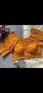Ajrakh Cotton Elastic Blouse – Padded Button-Front Blouse (Size 38, Stretch to 42)
