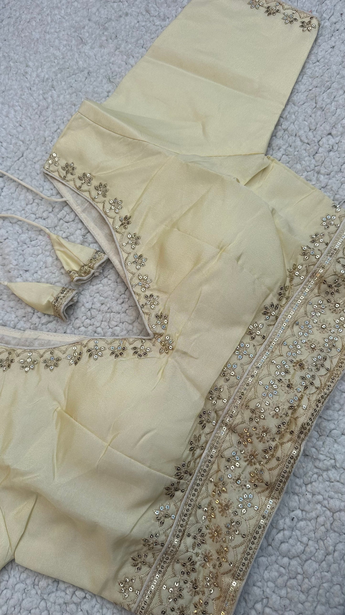 Cosmos Tissue Blouse with Sequins & Jari Embroidery – Padded Blouse (Size 38, Alterable 34-42)