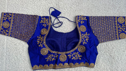 Embroidered Silk Blouse with Stone Work – Padded Blouse