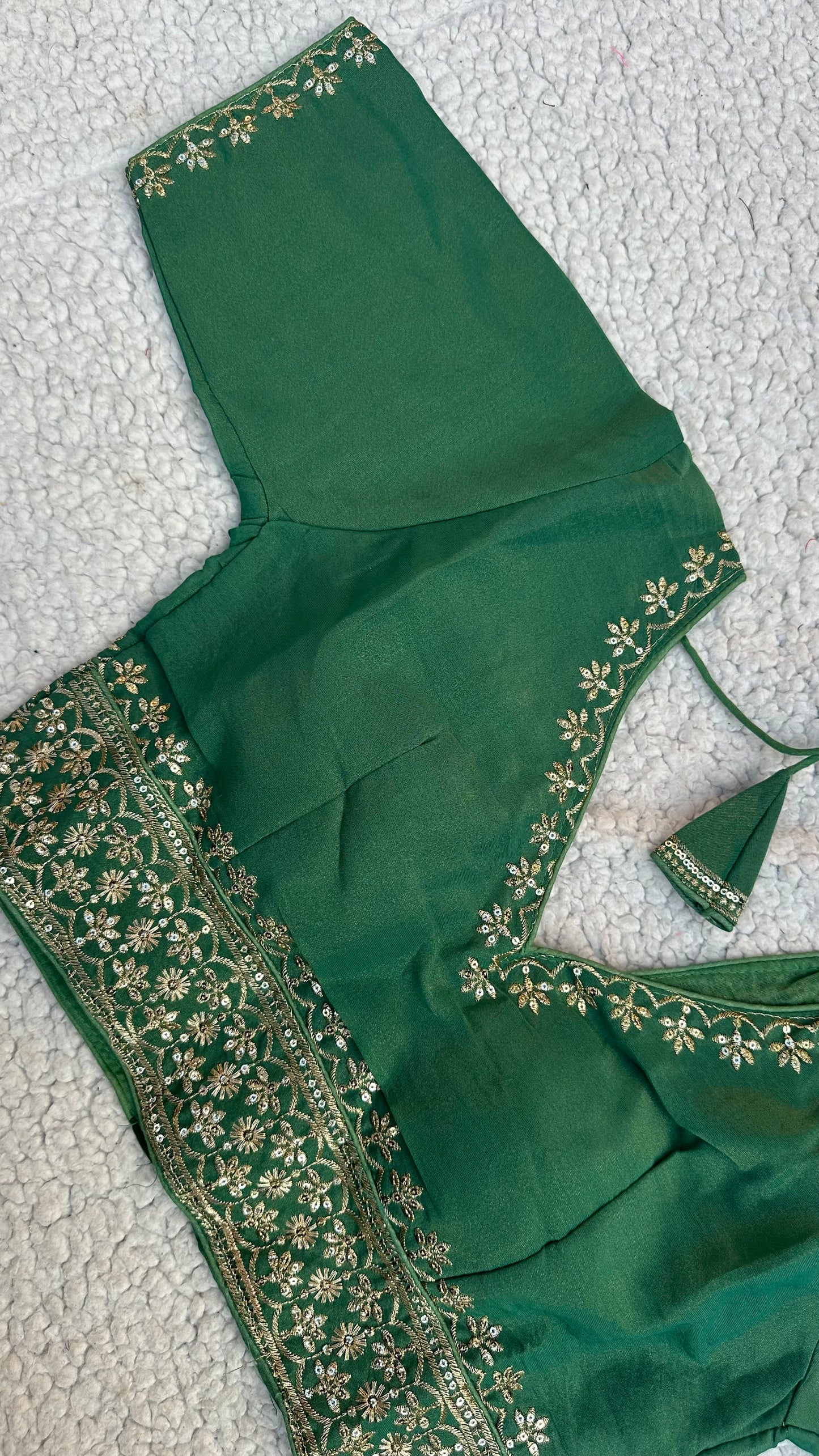 Cosmos Tissue Blouse with Sequins & Jari Embroidery – Padded Blouse (Size 38, Alterable 34-42)