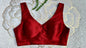Maroon Mulberry Silk Sleeveless Blouse | Alterable 32-42