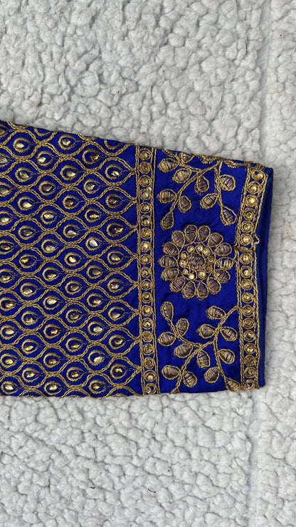 Embroidered Silk Blouse with Stone Work – Padded Blouse