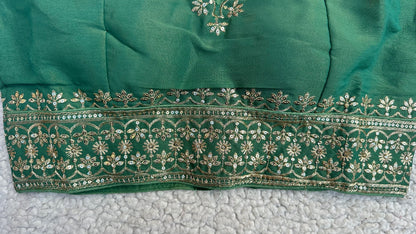Cosmos Tissue Blouse with Sequins & Jari Embroidery – Padded Blouse (Size 38, Alterable 34-42)