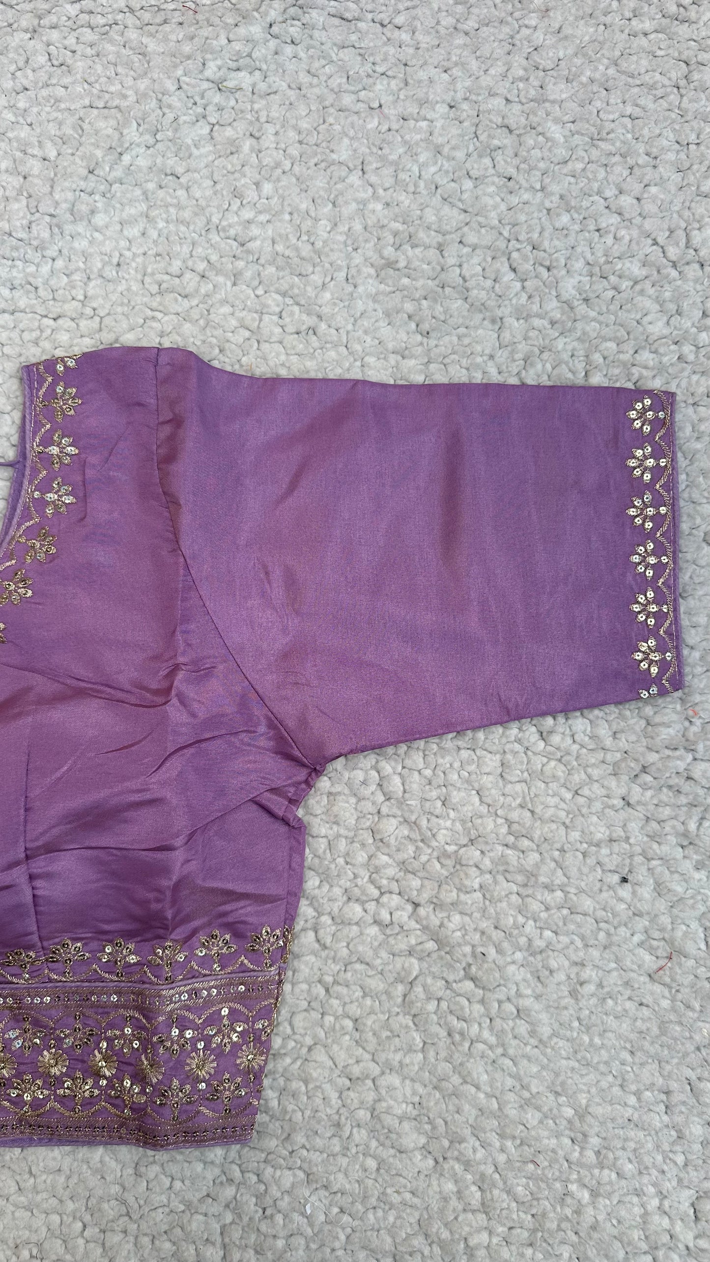 Cosmos Tissue Blouse with Sequins & Jari Embroidery – Padded Blouse (Size 38, Alterable 34-42)