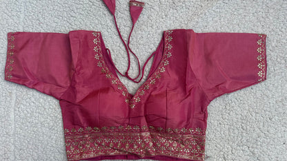 Cosmos Tissue Blouse with Sequins & Jari Embroidery – Padded Blouse (Size 38, Alterable 34-42)