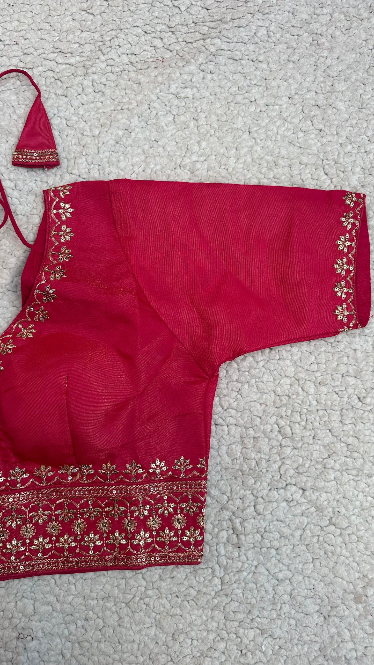 Cosmos Tissue Blouse with Sequins & Jari Embroidery – Padded Blouse (Size 38, Alterable 34-42)