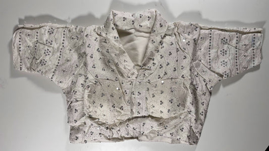 Ready to Wear Blouse with Mirror Work _ White