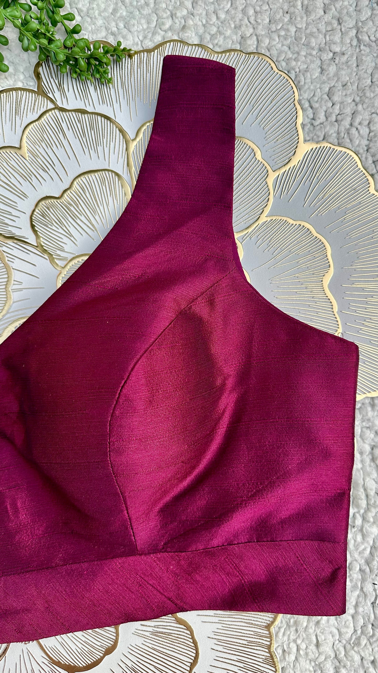 Wine Mulberry Silk Sleeveless Blouse | Alterable 32-42