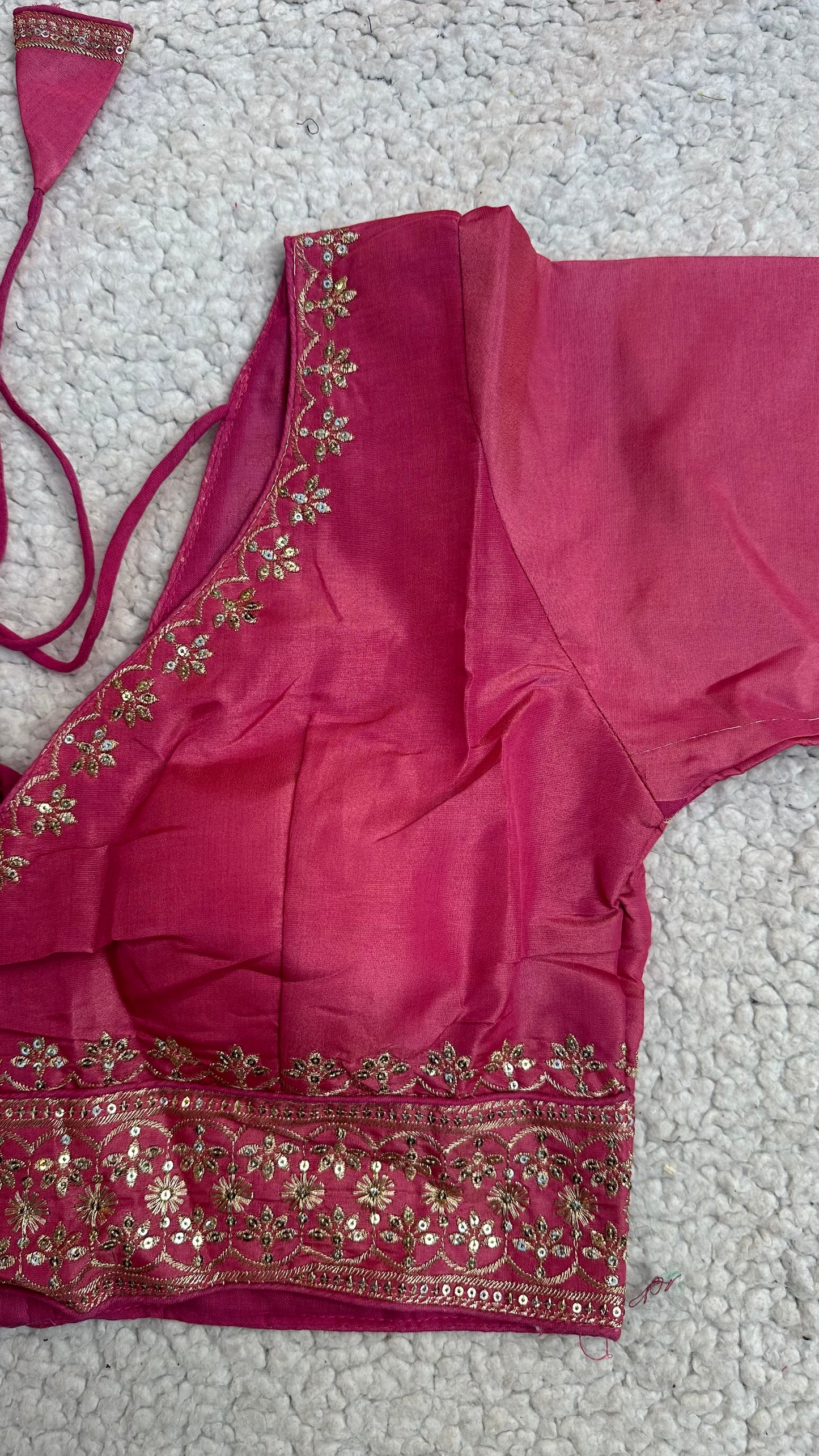 Cosmos Tissue Blouse with Sequins & Jari Embroidery – Padded Blouse (Size 38, Alterable 34-42)