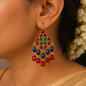 Multicolour Teardrop Beaded Chandelier Earrings