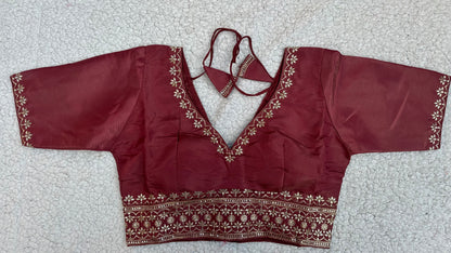 Cosmos Tissue Blouse with Sequins & Jari Embroidery – Padded Blouse (Size 38, Alterable 34-42)