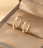 Sparkling Gold-Tone Crystal Hoop Earrings