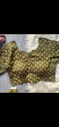 Ajrakh Cotton Elastic Blouse – Padded Button-Front Blouse (Size 38, Stretch to 42)