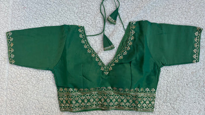Cosmos Tissue Blouse with Sequins & Jari Embroidery – Padded Blouse (Size 38, Alterable 34-42)