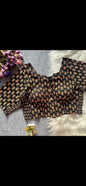 Ajrakh Cotton Elastic Blouse – Padded Button-Front Blouse (Size 38, Stretch to 42)