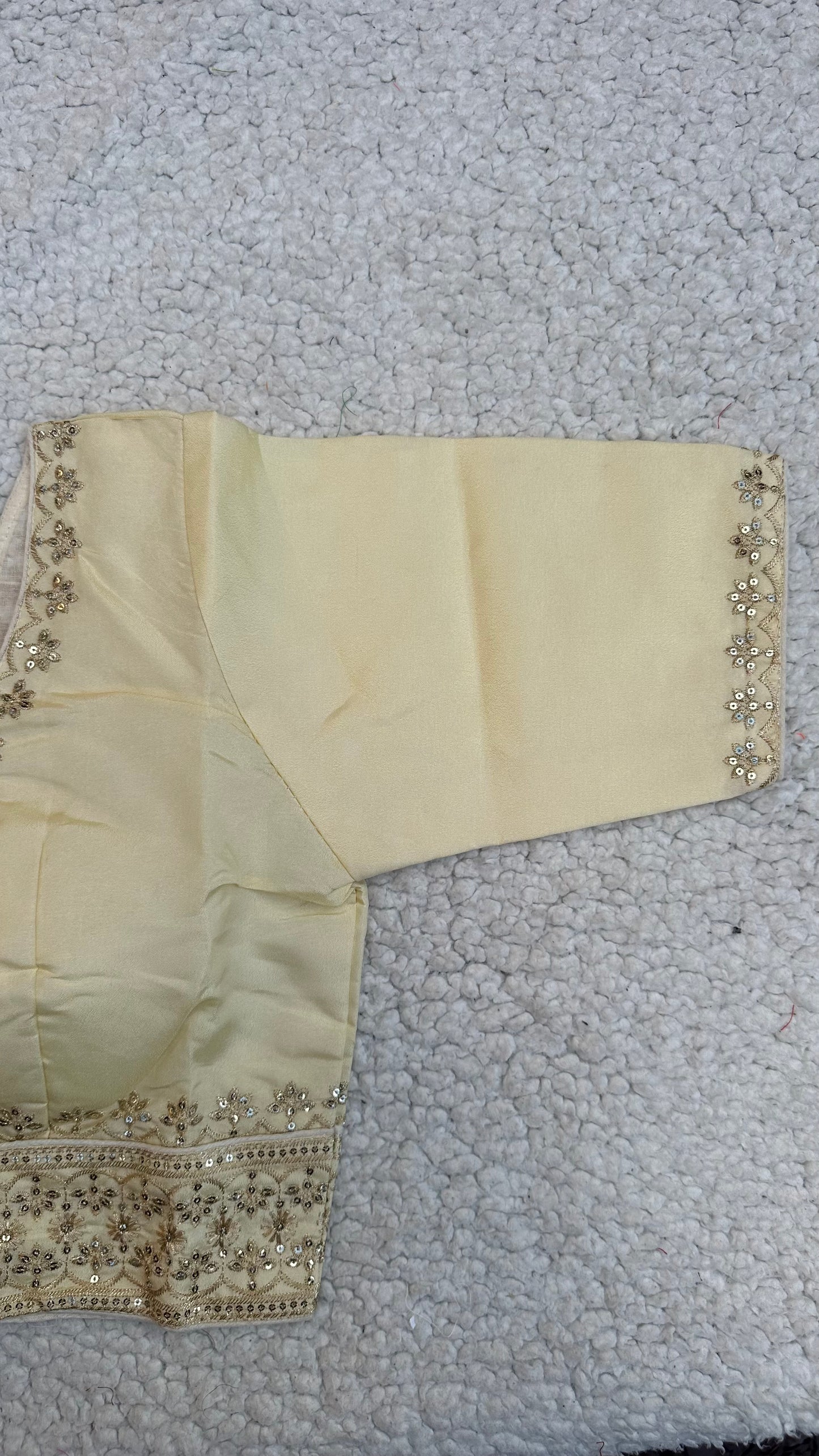 Cosmos Tissue Blouse with Sequins & Jari Embroidery – Padded Blouse (Size 38, Alterable 34-42)