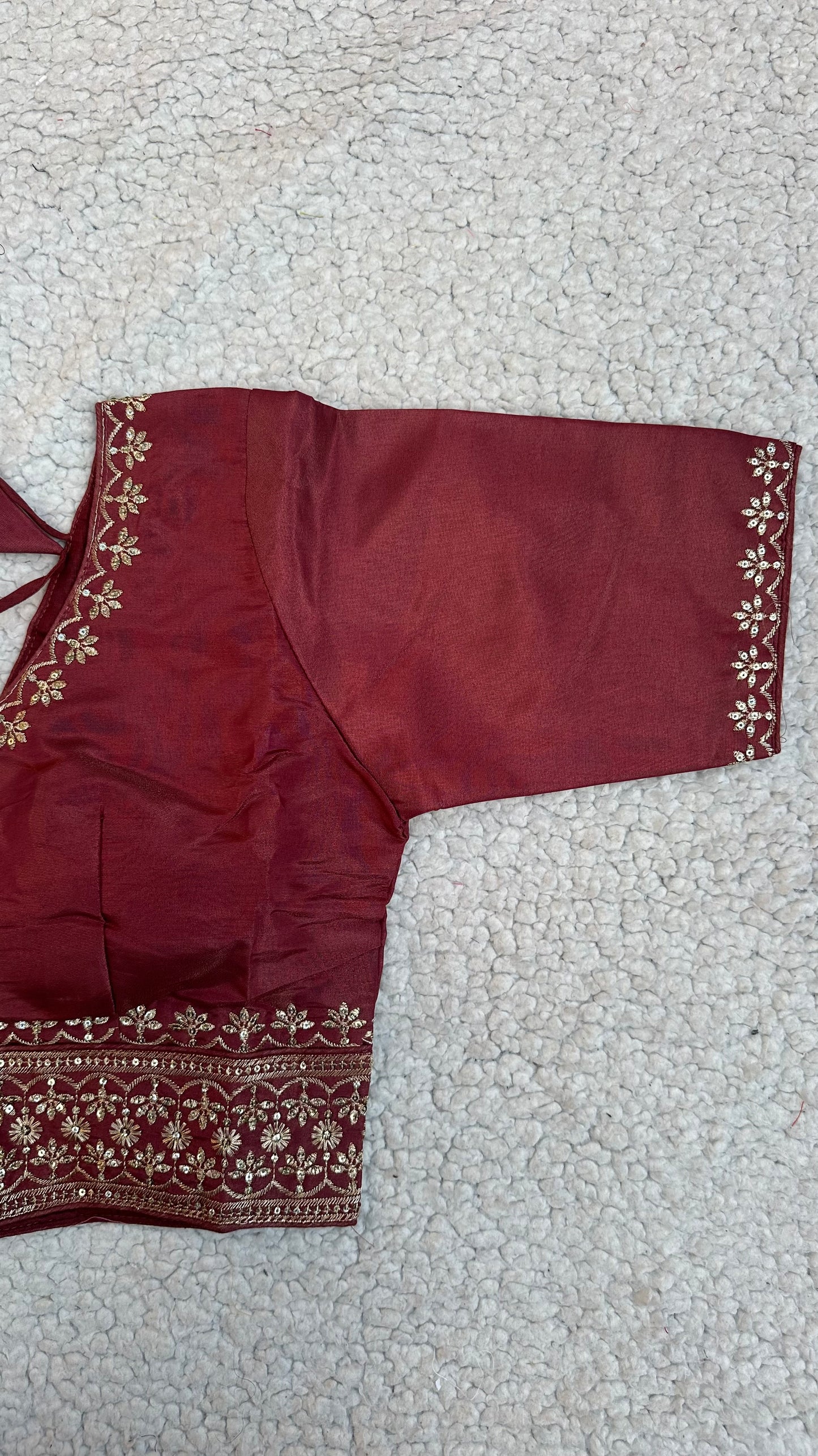 Cosmos Tissue Blouse with Sequins & Jari Embroidery – Padded Blouse (Size 38, Alterable 34-42)