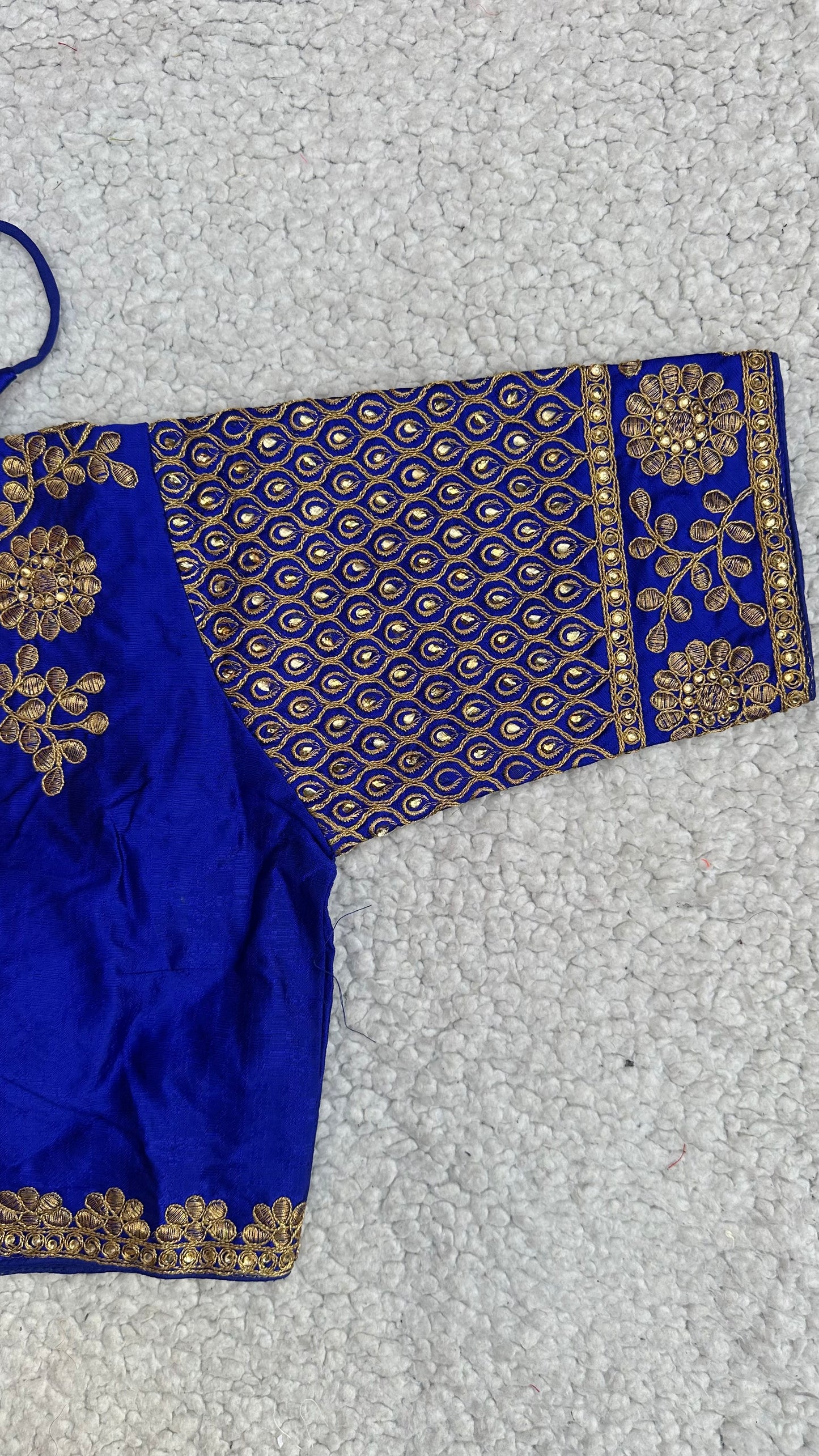 Embroidered Silk Blouse with Stone Work – Padded Blouse