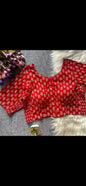 Ajrakh Cotton Elastic Blouse – Padded Button-Front Blouse (Size 38, Stretch to 42)