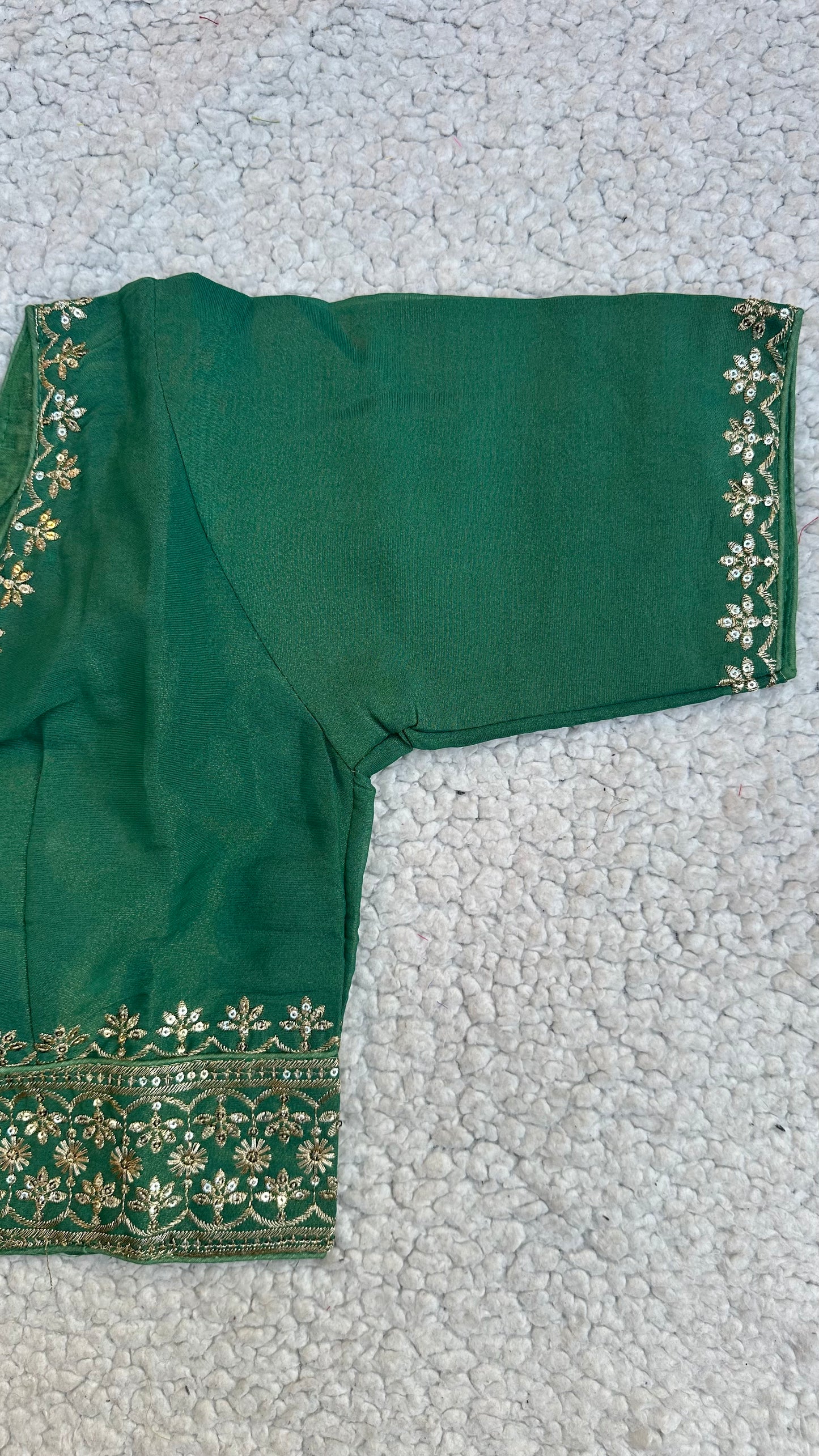 Cosmos Tissue Blouse with Sequins & Jari Embroidery – Padded Blouse (Size 38, Alterable 34-42)