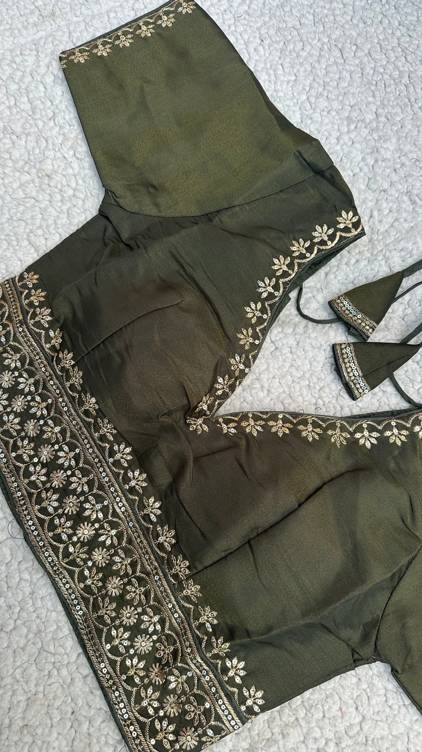Cosmos Tissue Blouse with Sequins & Jari Embroidery – Padded Blouse (Size 38, Alterable 34-42)