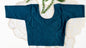 Teal Blue Stretchable Saree Blouse with Dobby Weave & Elbow Sleeves | Ready-to-Wear