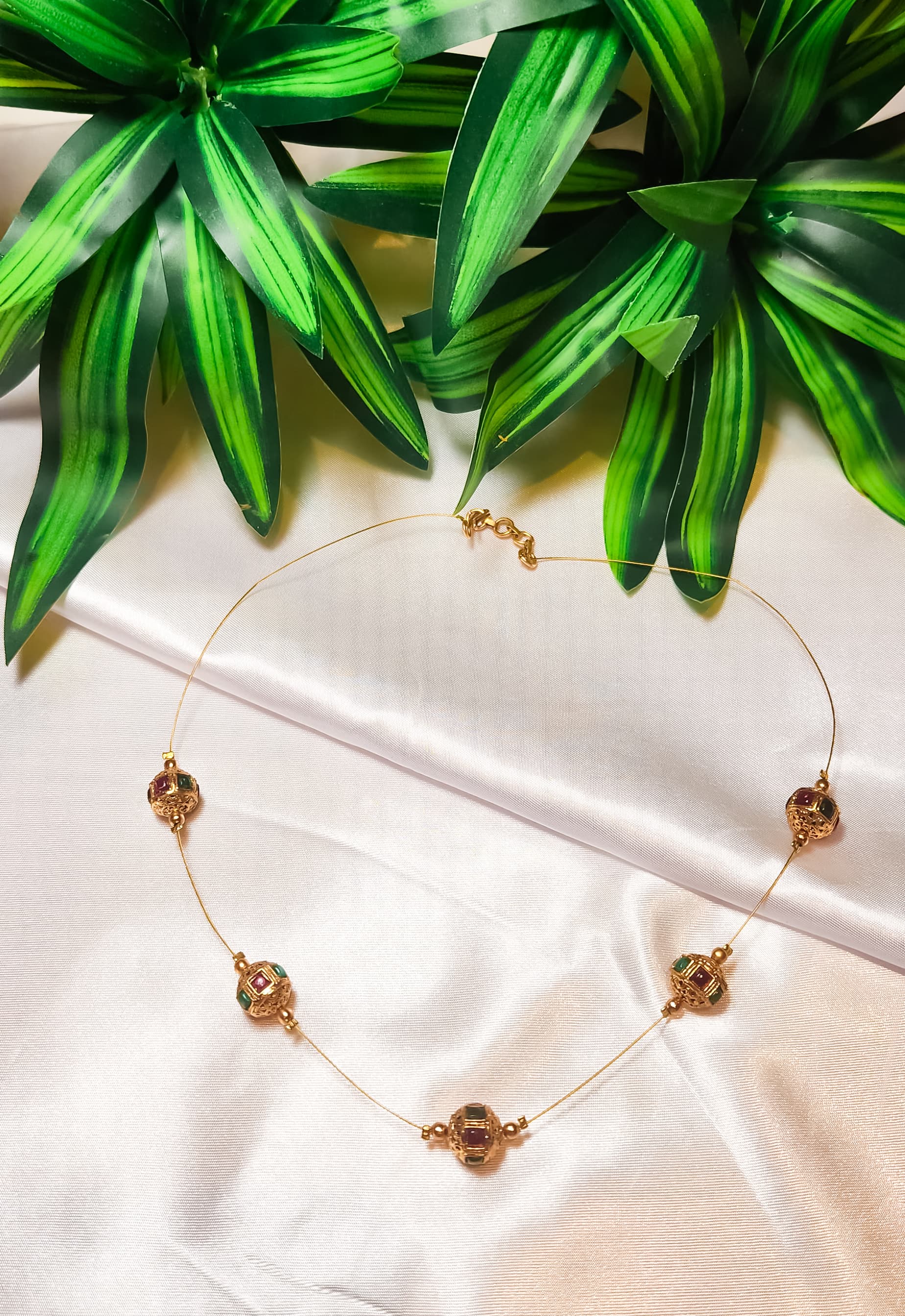 Lightweight South Indian bead chain necklace – traditional ethnic jewellery