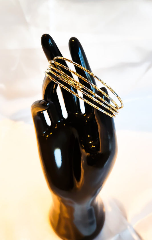 Minimalist gold-tone bangles for stacking and daily wear