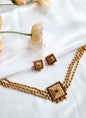 Antique Square Pendant Necklace Set