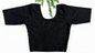 Black Stretchable Saree Blouse with Dobby Weave & Elbow Sleeves | Ready-to-Wear