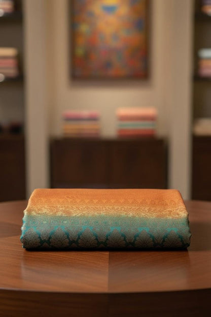 Kubera silk saree with elegant double-shaded weave and traditional border