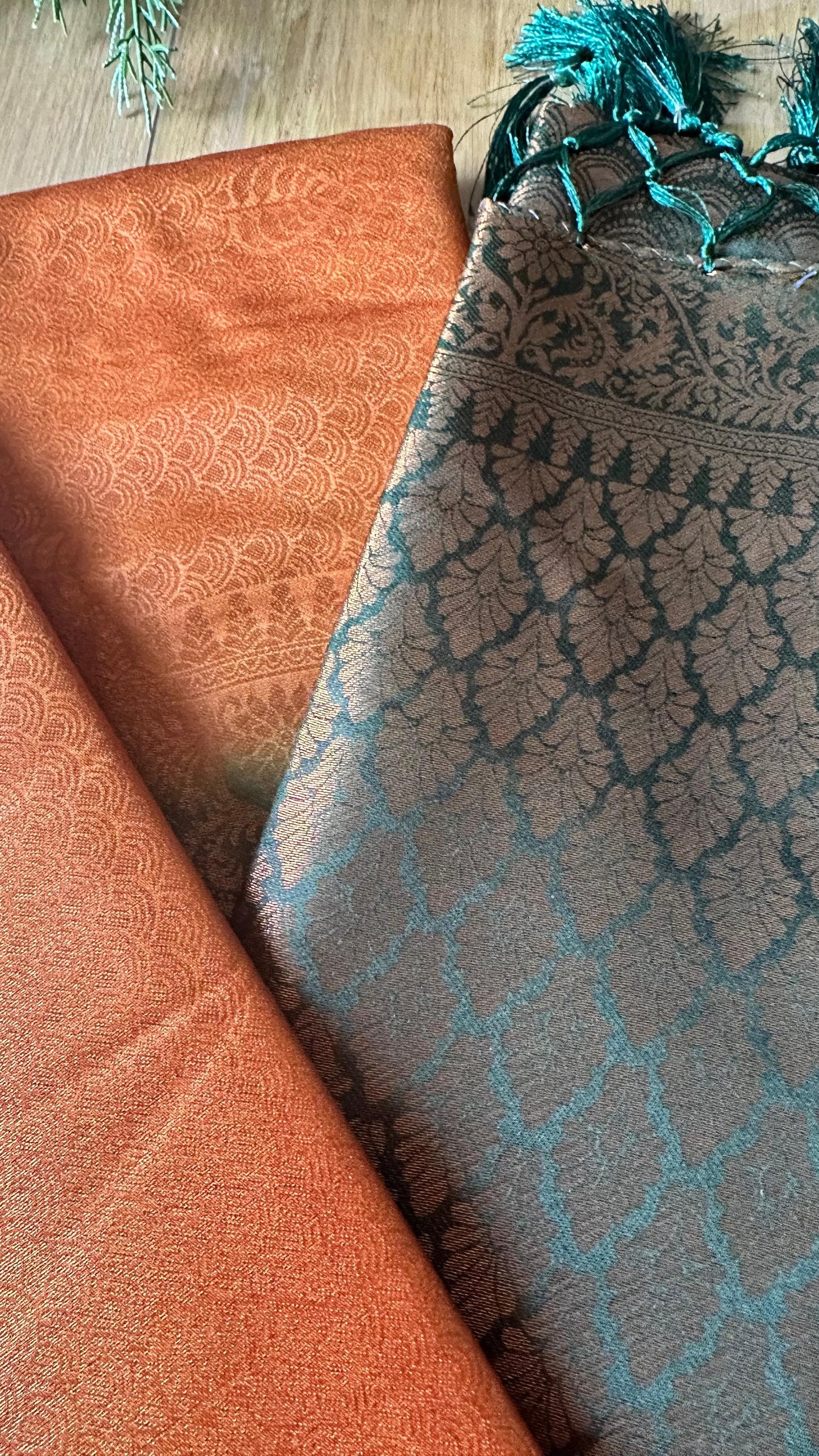 Kubera silk saree with elegant double-shaded weave and traditional border