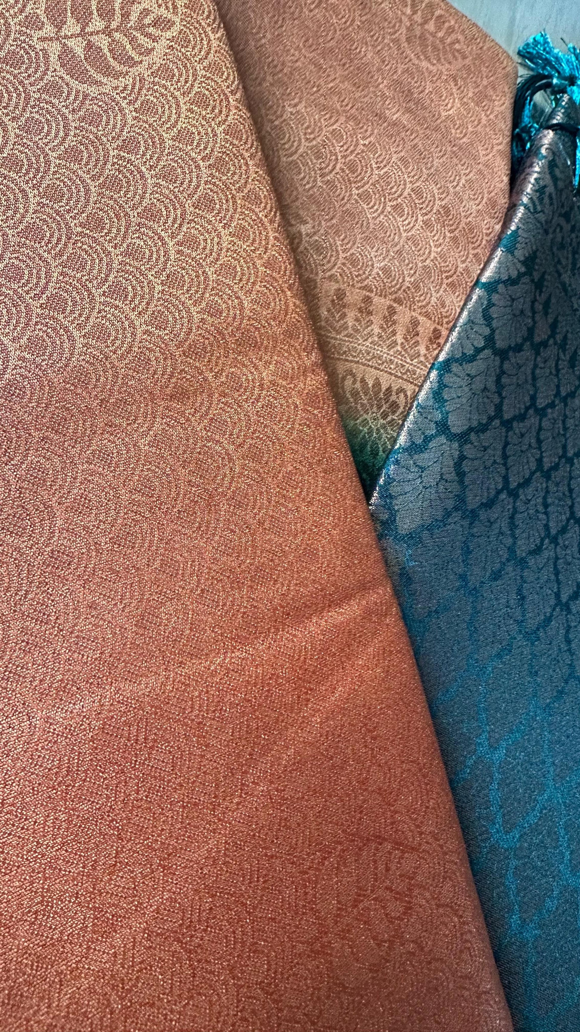 Kubera silk saree with elegant double-shaded weave and traditional border