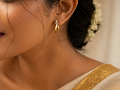 Crystal Cluster Huggie Hoop Earrings