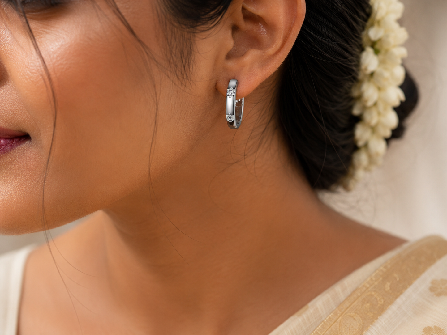 Crystal Cluster Huggie Hoop Earrings
