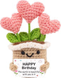 Crochet Heart Flower Pot Birthday Gift with Card