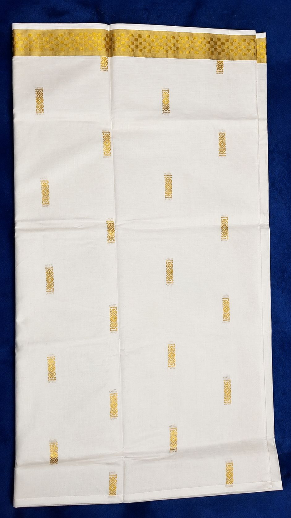 Off-White and Gold Embroidery Set Saree