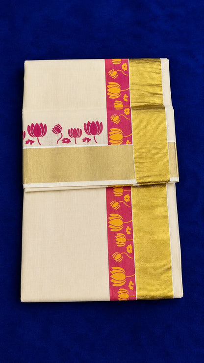 Lotus Set Saree_Tissue Fabric
