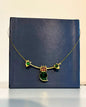 Green Moon Pendant Gold Necklace