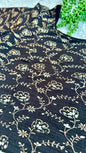 Stretchable Readymade Saree Blouse | Foil Floral Vine Print on Ribbed Fabric | Ready to Wear Round Neck Blouse (S-L)