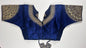 Royal Blue Saree Blouse _ Golden Embroidered