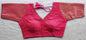 Designer Milan silk readymade blouse with embroidery, back dori tie-up, and padded comfort, displayed flat on fabric backdrop.
