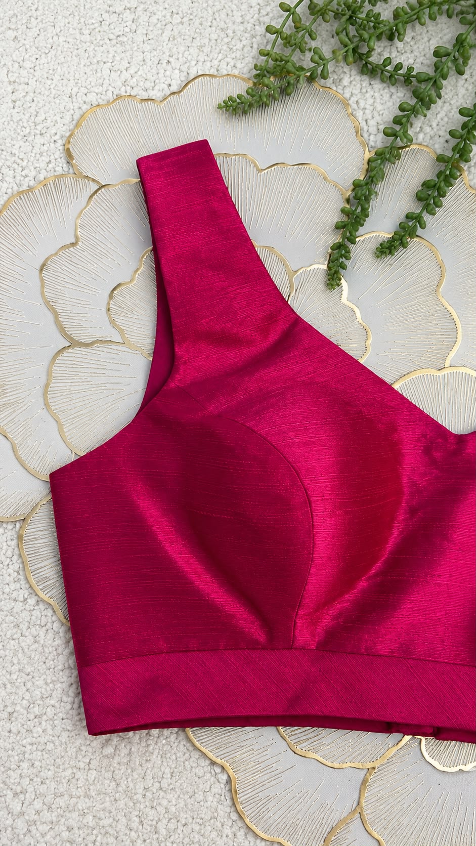 Magenta Pink Mulberry Silk Sleeveless Blouse | Free Size (Alterable 32-42)