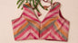 Sleeveless Chevron Stripe Blouse – Multicolour Pastel Shades | Ready to Wear V-Neck Blouse with Maroon Lining